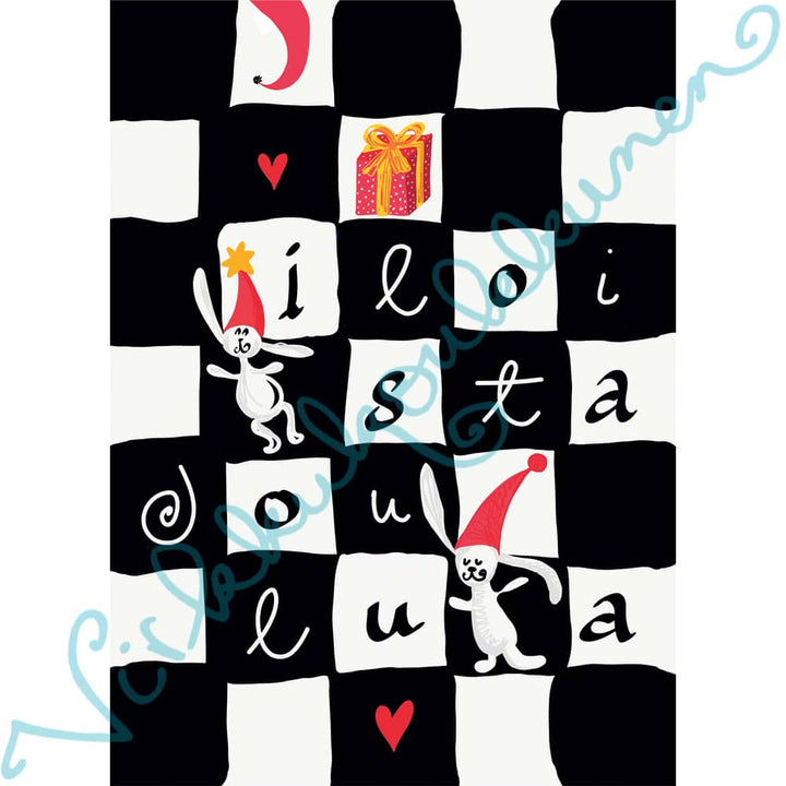 joulukortti-531-Jänisten jouluilo