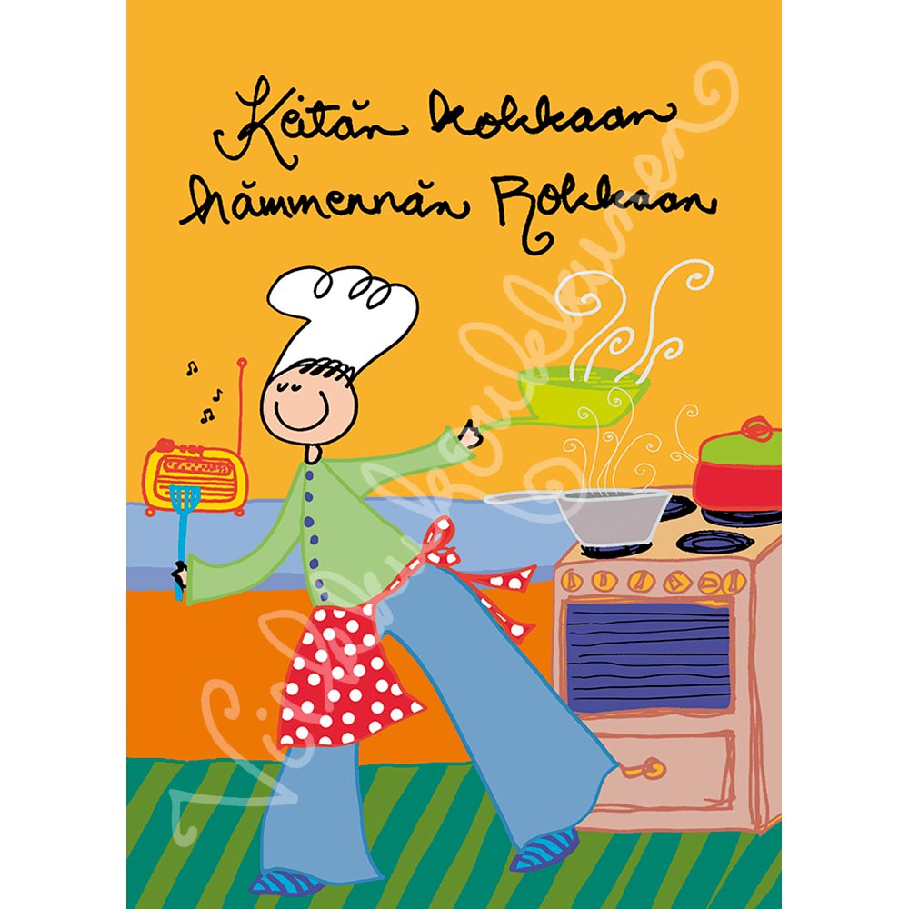 Postikortti "Keittiömies" 102