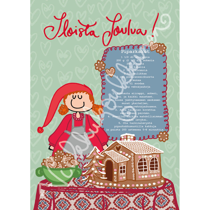Magnetic-kortti "Iloista Joulua!" Piparkakkujen resepti 2022