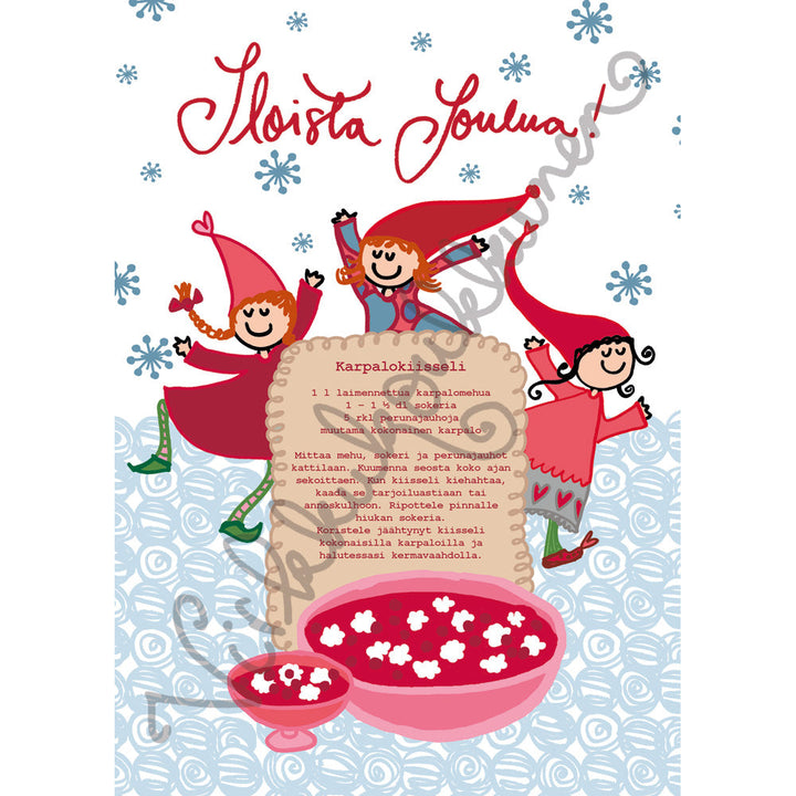 Magnetic-kortti "Iloista Joulua!" Karpalokiisselin resepti 2025
