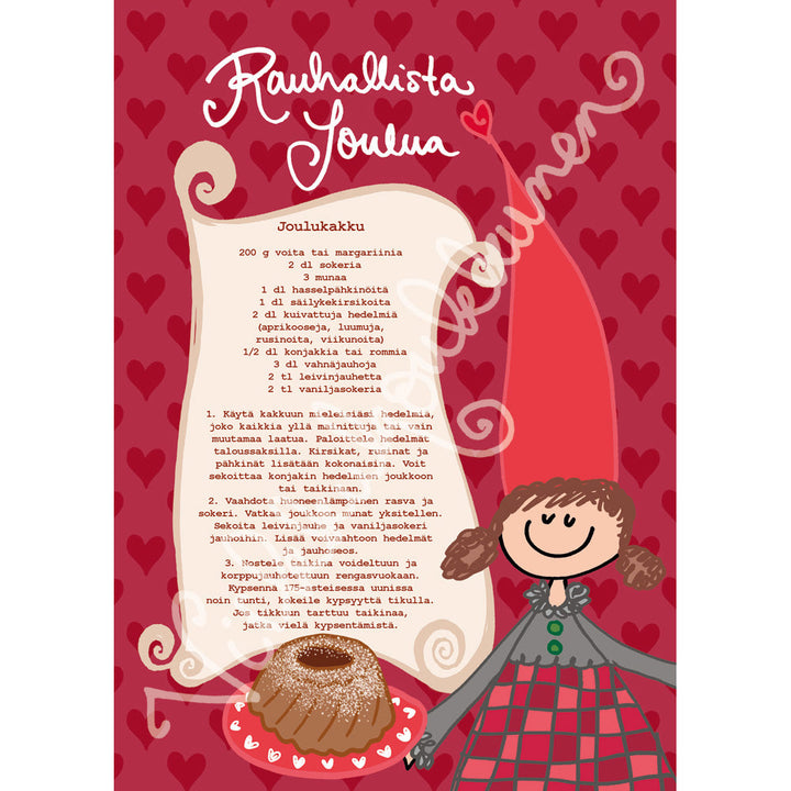 Magnetic-kortti "Rauhallista Joulua" Joulukakun resepti 2026