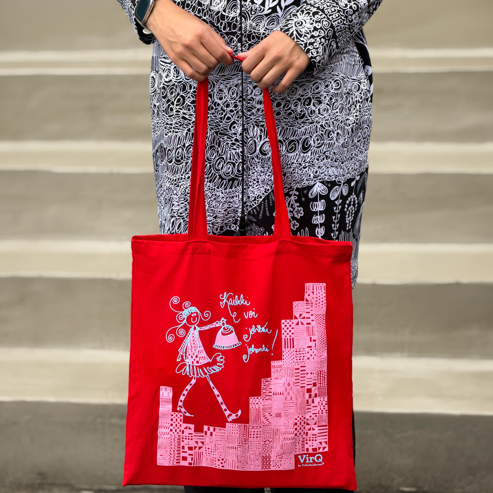 Tote Bag | KAIKKI VOI JOHTAA JOHOKII! | red