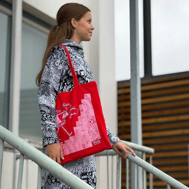 Tote Bag | KAIKKI VOI JOHTAA JOHOKII! | red