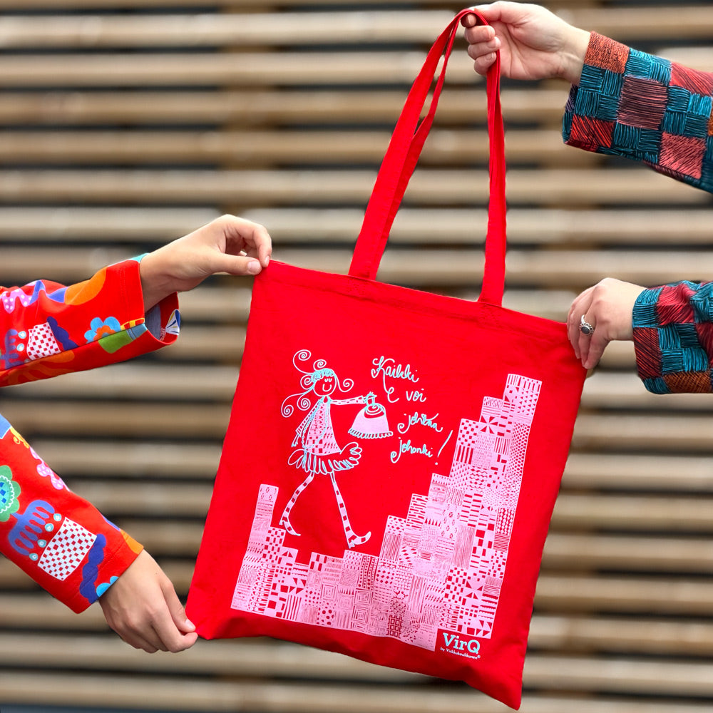 Tote Bag | KAIKKI VOI JOHTAA JOHOKII! | red