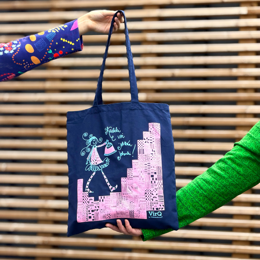 Tote Bag | KAIKKI VOI JOHTAA JOHOKII! | navy blue