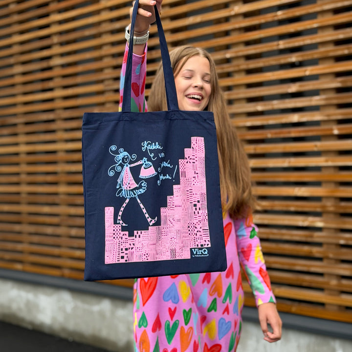 Tote Bag | KAIKKI VOI JOHTAA JOHOKII! | navy blue