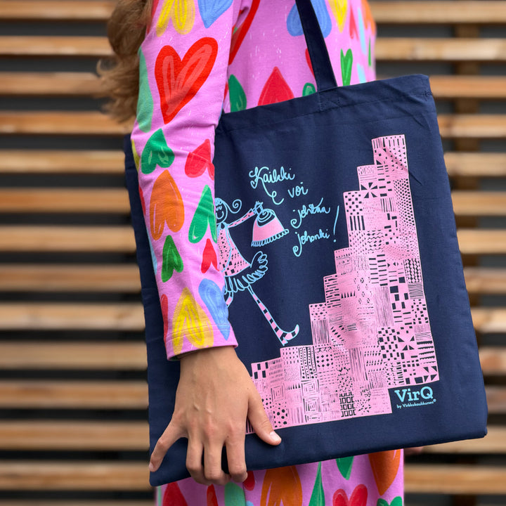 Tote Bag | KAIKKI VOI JOHTAA JOHOKII! | navy blue