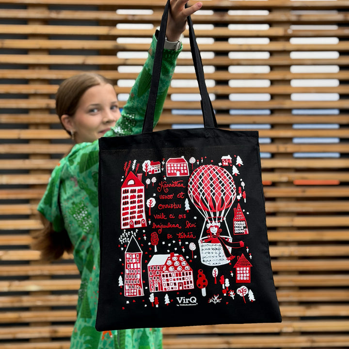Tote Bag | KANNATTAA USKOO ET ONNISTUU | black