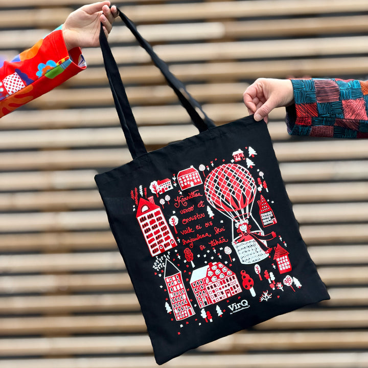 Tote Bag | KANNATTAA USKOO ET ONNISTUU | black
