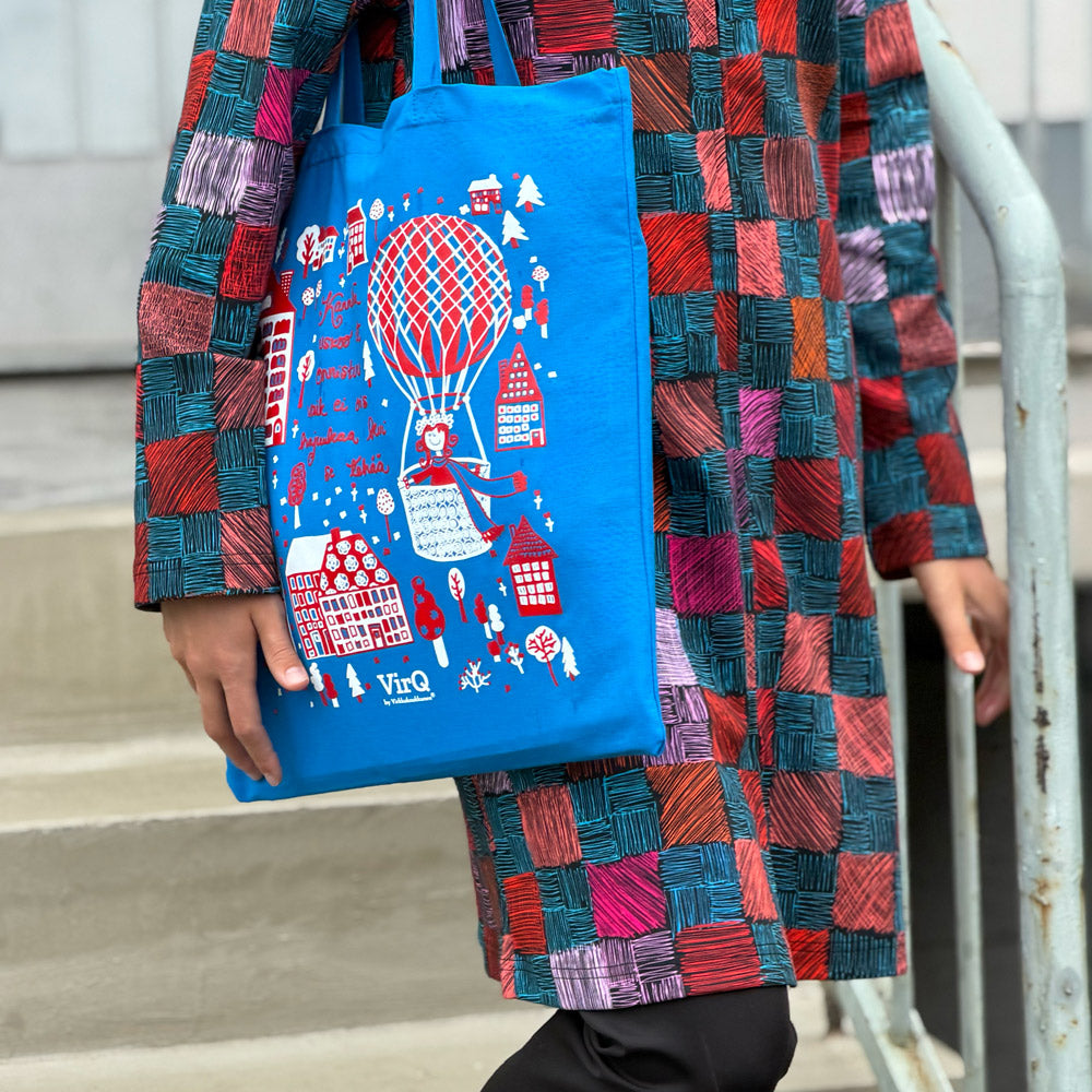 Tote Bag | KANNATTAA USKOO ET ONNISTUU | blue
