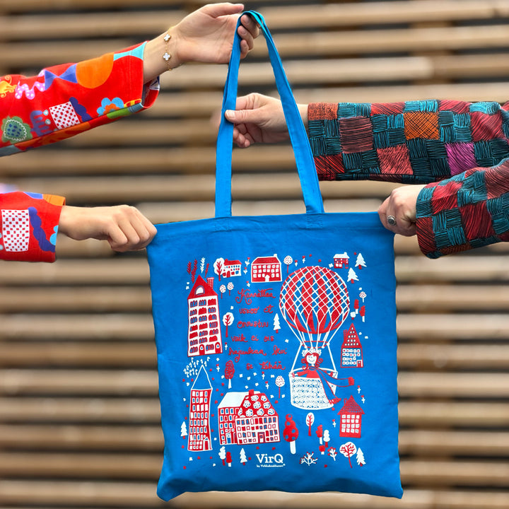 Tote Bag | KANNATTAA USKOO ET ONNISTUU | blue