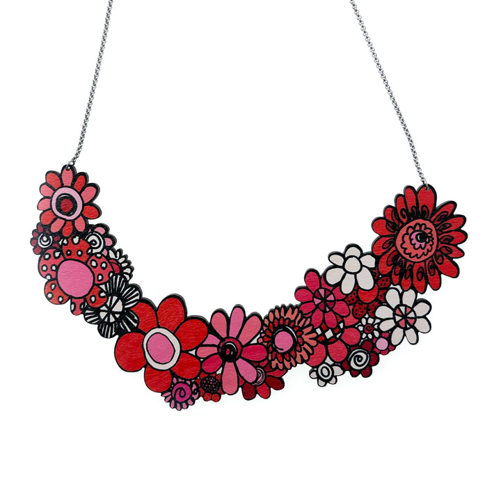 Necklace | KUKKARALLA | red/blue