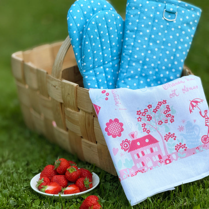SUMMER GIFT | kitchen towel and oven mitts 