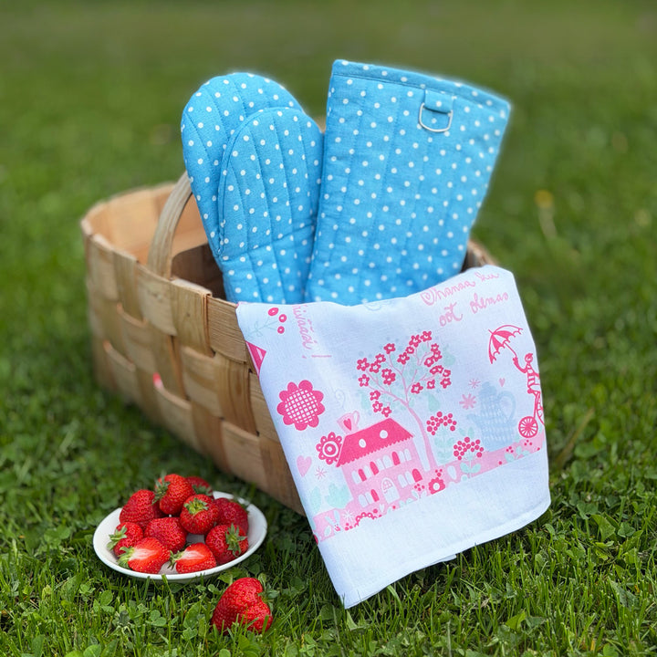 SUMMER GIFT | kitchen towel and oven mitts 