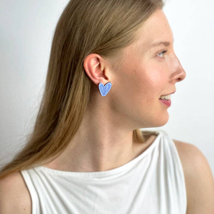 Button earrings | HERTTA | blue