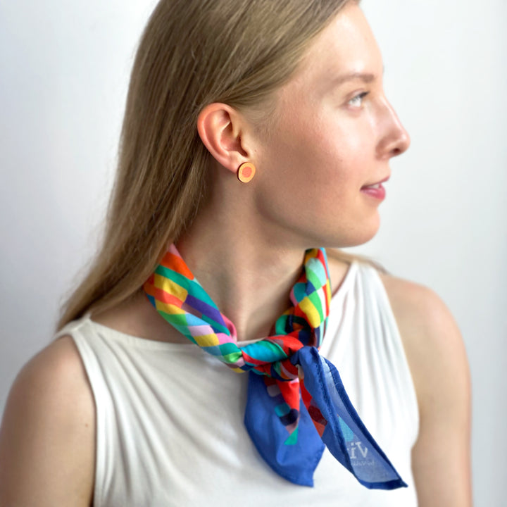 Button Earrings | PIM | orange