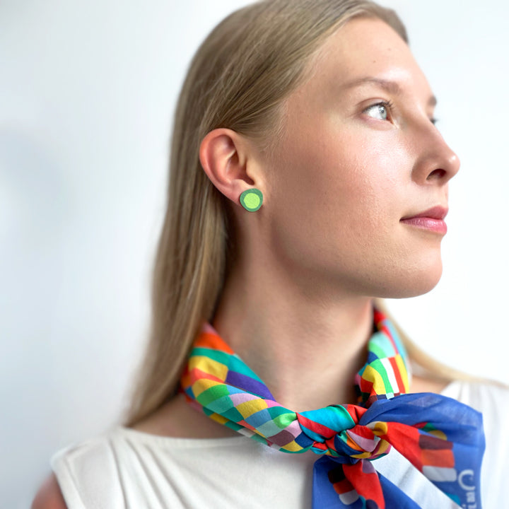 Button Earrings | PIM | green