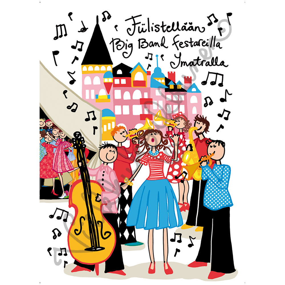 Postikortti "Fiilistelllään Big Band festareilla Imatralla" 317