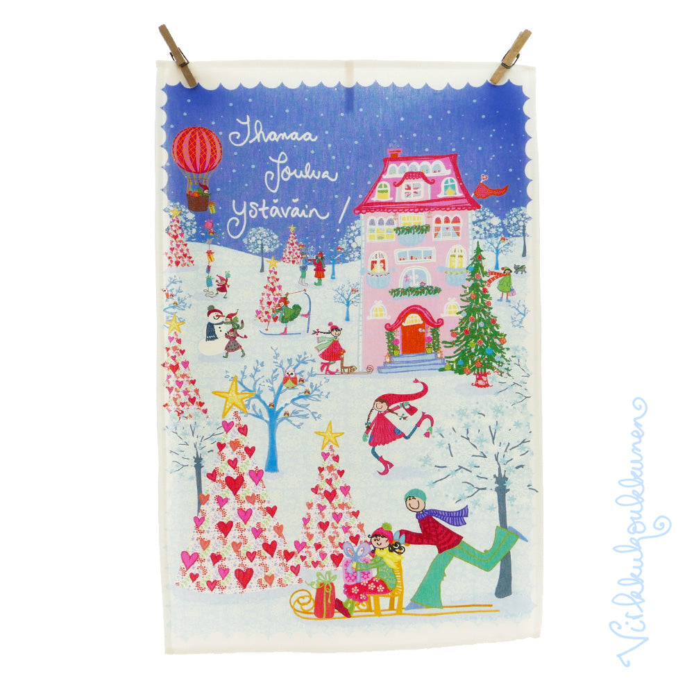 Jouluinen keittiöpyyhe "Ihanaa Joulua ystäväin!"