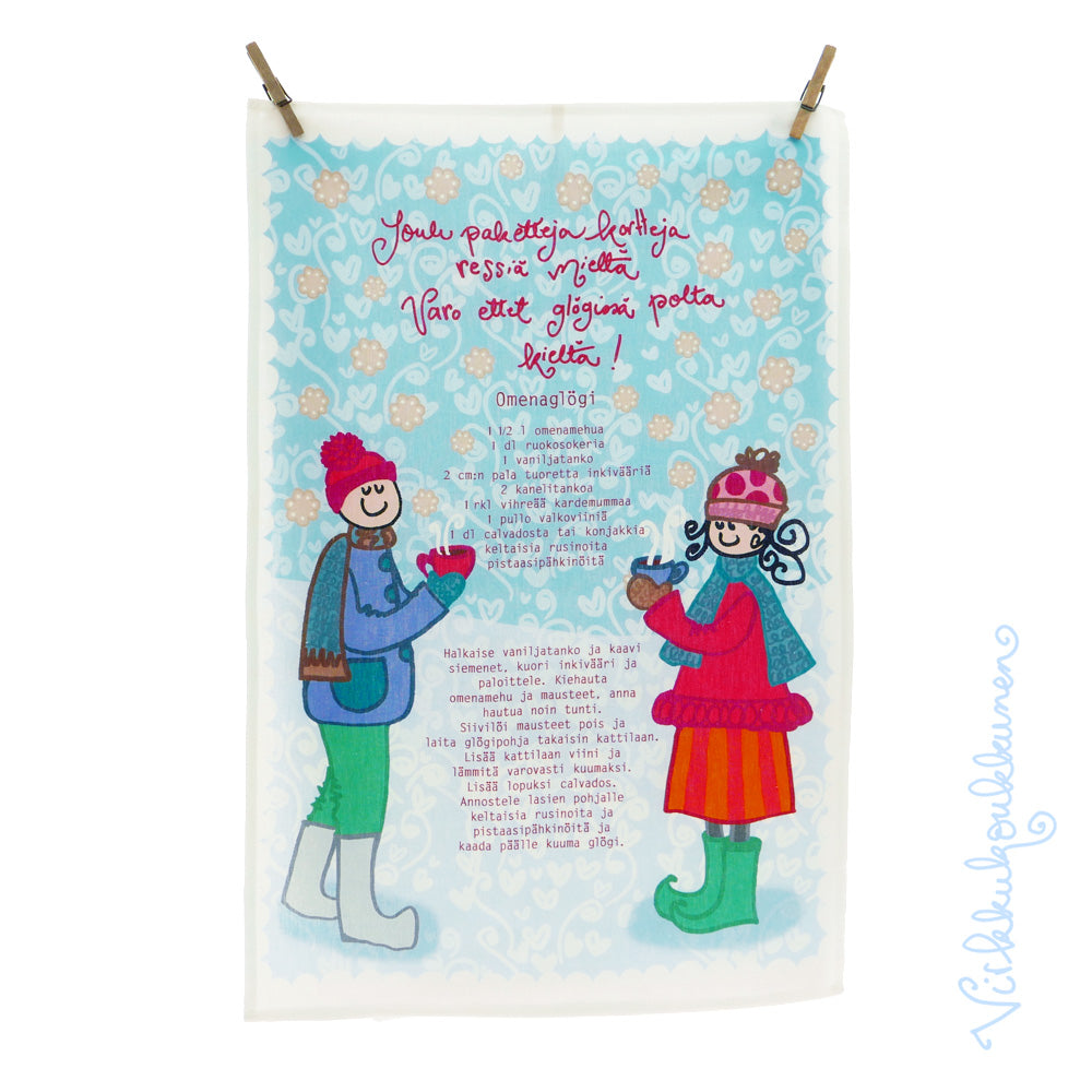 Jouluinen keittiöpyyhe "Omenaglögi"