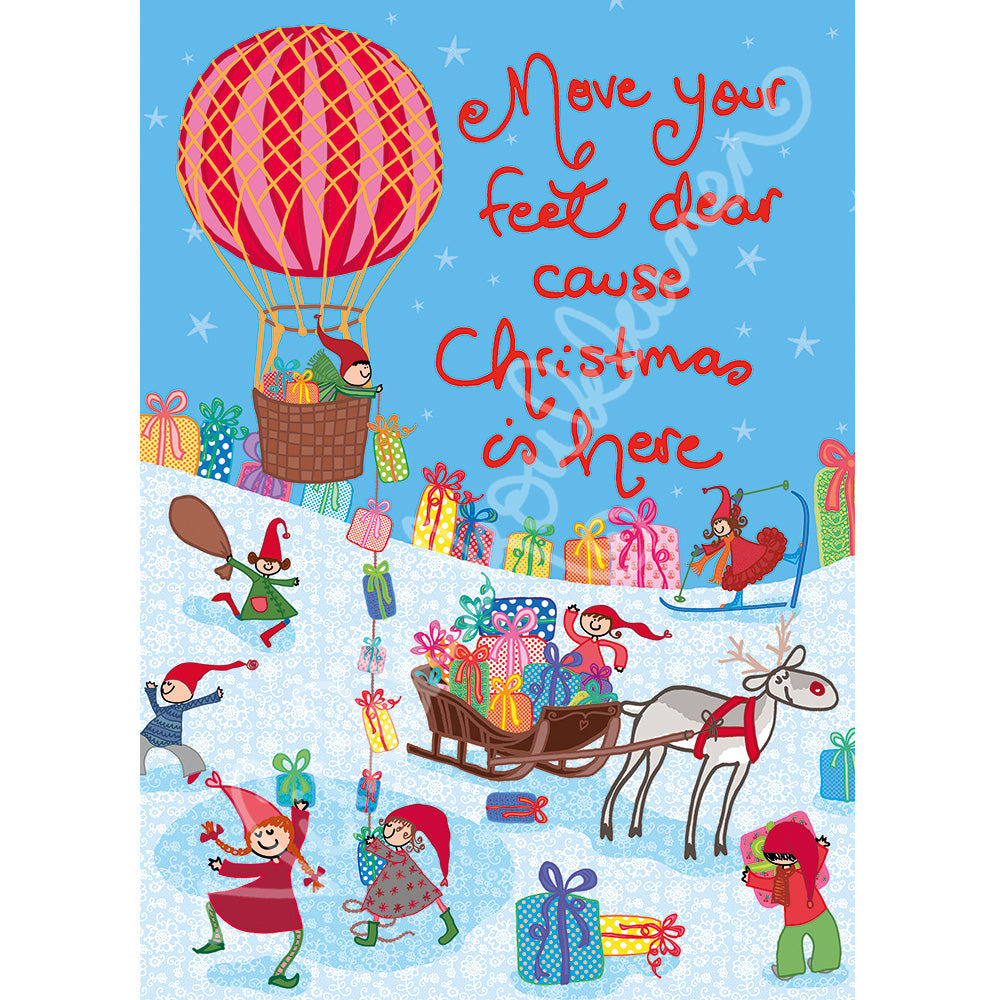 Joulukortti "Move your feet dear cause Christmas is here" 472