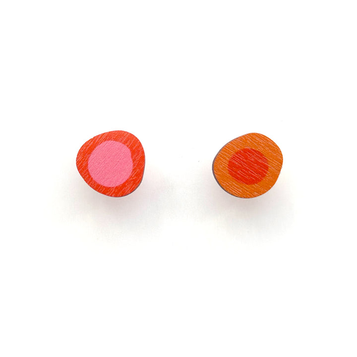 Button Earrings | PIM | orange