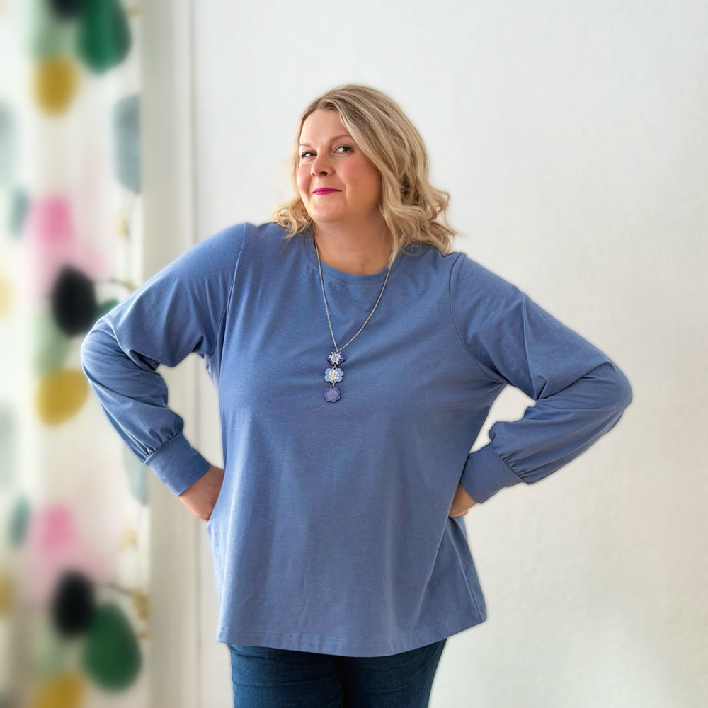 Puhvihiha blouse | DUSTY BLUE