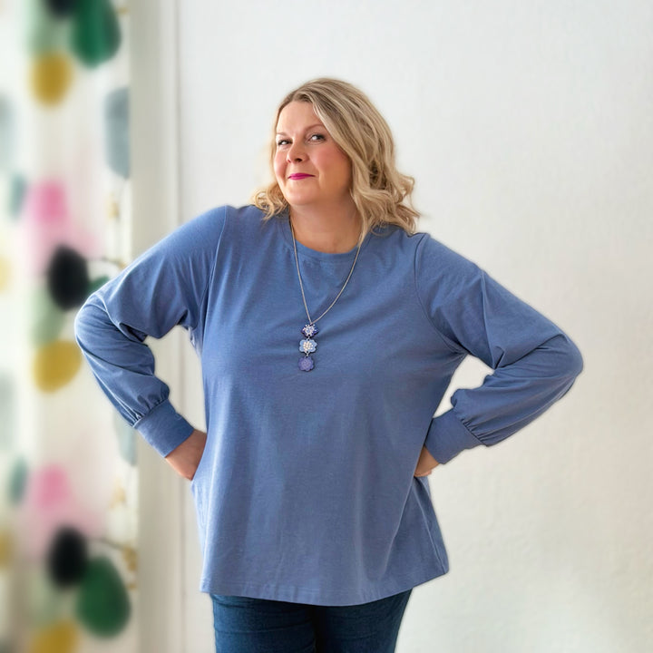 Puhvihiha blouse | DUSTY BLUE