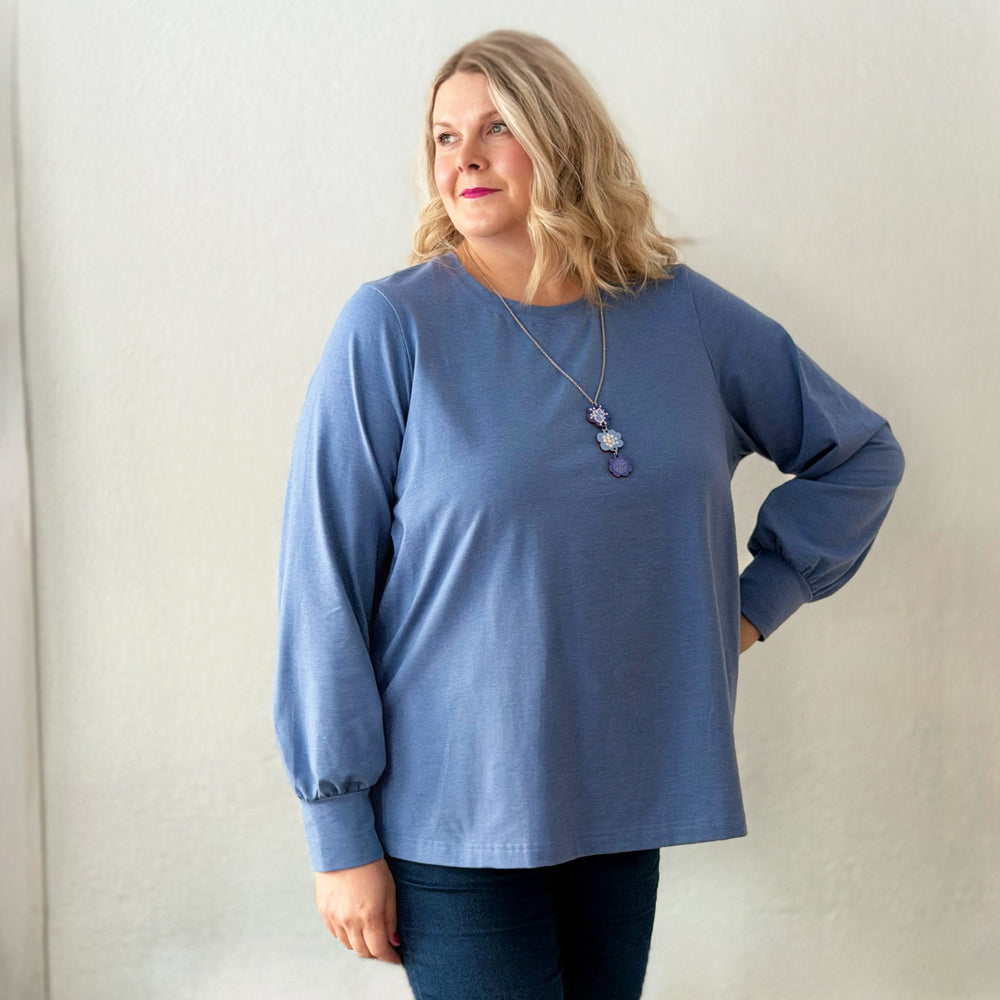 Puhvihiha blouse | DUSTY BLUE