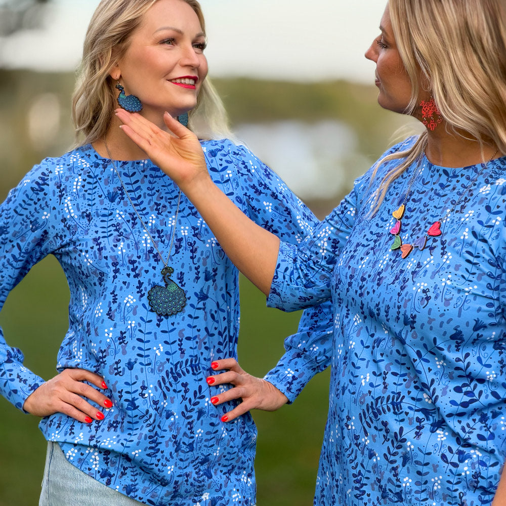 VirQ:n kaunis sininen puhvihiha pusero